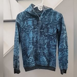 VTG Y2K Fox Racing Jacket Full Zip Hoodie Blue Size Medium Women Velvet